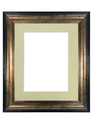 Frames By Post Scandi Black & Gold Frame With Light Grey Mount For Image Size A5 from B&Q