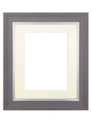 Frames By Post Scandi Slate Grey Frame With Ivory Mount For Image Size A4 from B&Q