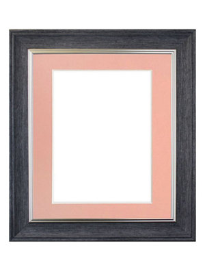 Frames By Post Scandi Charcoal Grey Frame With Pink Mount For Image Size A2 from B&Q