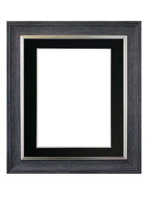 Frames By Post Scandi Charcoal Grey Frame With Black Mount For Imagesize A2 from B&Q