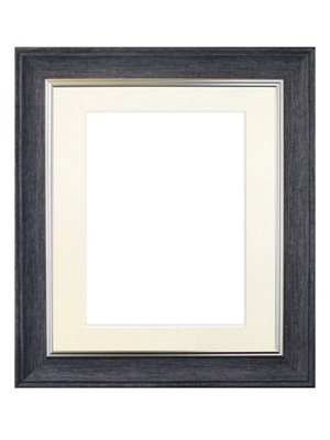 Frames By Post Scandi Charcoal Grey Frame With Ivory Mount For Image Size A4 from B&Q