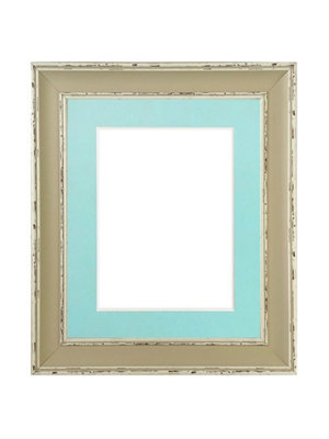 Frames By Post Scandi Clay Frame With Blue Mount For Image Size A2 from B&Q