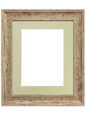 Frames By Post Scandi Distressed Wood Frame With Light Grey Mount For Imagesize A2 from B&Q