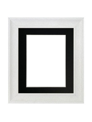 Frames By Post Scandi Limed White Frame With Black Mount For Image Size A4 from B&Q
