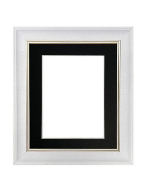 Frames By Post Scandi White Speckled Frame With Black Mount For Image Size A5 from B&Q