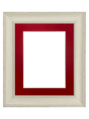 Frames By Post Scandi Pale Grey Frame With Red Mount For Image Size A3 from B&Q