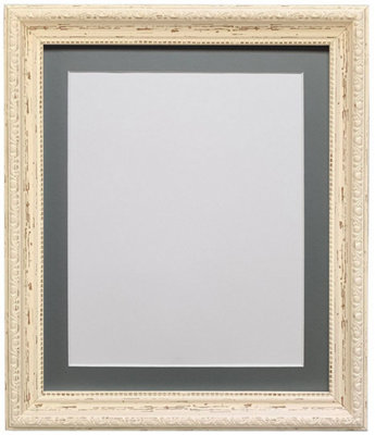 Frames By Post Shabby Chic Distressed Cream With Dark Grey Mount For Image Size A5 from B&Q