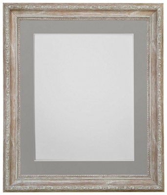 Frames By Post Shabby Chic Distressed Wood With Dark Grey Mount For Image Size A5 from B&Q