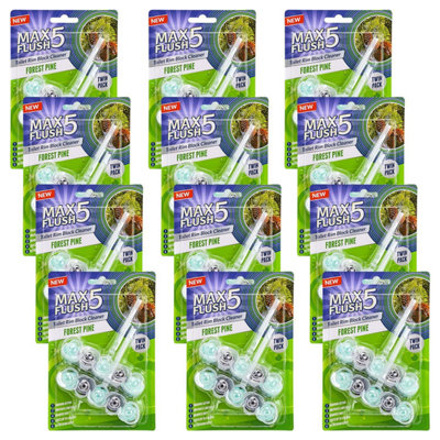 Taylor & Brown 12 Pack Forest Pine Toilet Rim Block CleanerAnti LimescaleCleaning FoamDirt ProtectionFresh Scent