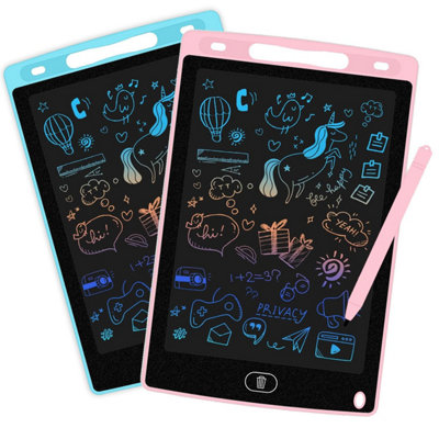 Taylor & Brown 8.5In Lcd Writing Tablet 2 Pack Kids Drawing PadTravel GamesLearning ToyChristmas Stocking Filler Ages 2 9 from B&Q