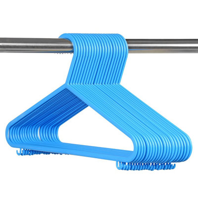 Taylor & 20X Plastic Kids Coat Hangers Durable Baby & Child Clothes Hangers For Hanging & Storage Brown/Blue