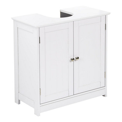 Taylor & Brown Under Sink Bathroom Cabinet Storage Cupboard Organiser Free Standing Wooden Storage Unit Basin With ShelfWhite from B&Q