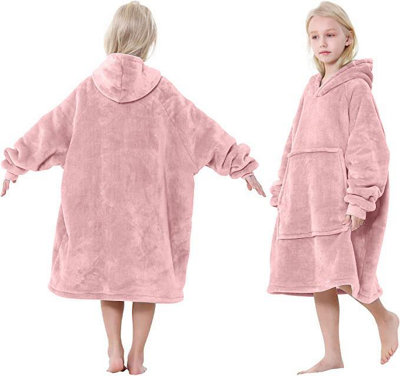 Taylor & Brown Hoodie Blanket Oversized Big Hooded Ultra Plush Sherpa Giant Sweatshirt Blanket (Pink) from B&Q