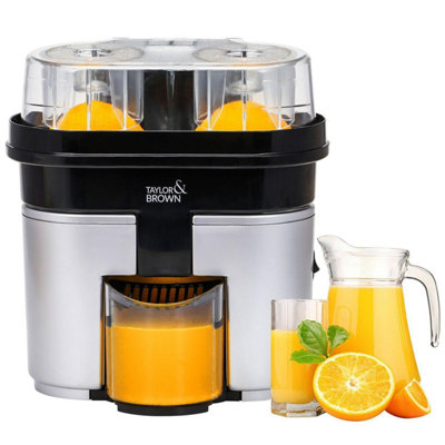 Taylor & Brown Electric Twin Citrus Juicer 90W Antidrip Valve, Fast Lemon Orange Squeezer & Fruit Mixer For Fresh Juice