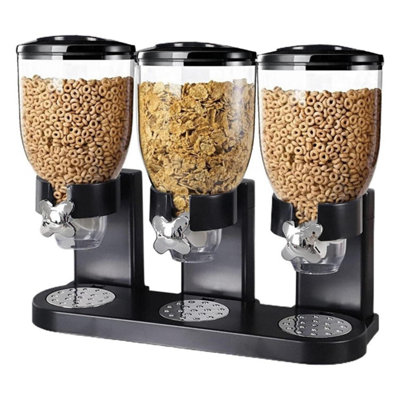 Triple Cereal Dispenser Pasta Flour Rice Dry Food Storage Container Machine - Image 4