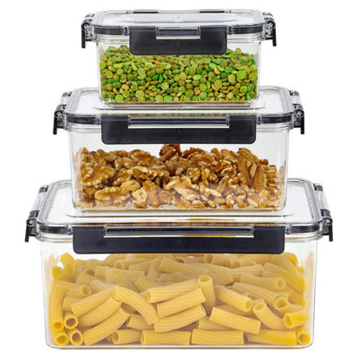Taylor & Brown 3-Piece Stackable Food Storage ContainersAirtight Rectangle Lunch Boxes For Meal PrepSnacks & Leftovers from B&Q