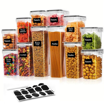Taylor & Brown 12Pc Airtight Food Storage ContainersStackable Kitchen Storage Set With LidsBpa-Free Flour & Pantry Containers