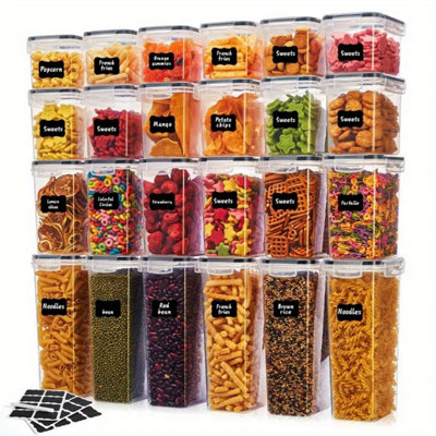 Taylor & Brown 24Pc Airtight Food Storage ContainersStackable Kitchen Storage Set With LidsBpa-Free Flour & Pantry Containers
