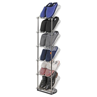 Taylor & Brown 6 Tier Sloping Shoe RackSlim Tall Narrow Shoe RackSpace-Saving Vertical Rack For Shoe Closet & Entryway from B&Q