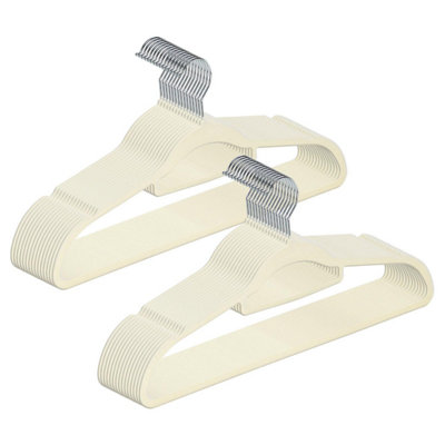 Taylor & Brown 30 Pack Velvet Beige Non-Slip Ultra-Thin Clothes & Coat Hangers Space-Saving Adults Slimline Durable Flock Hangers from B&Q