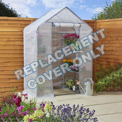 Taylor & Brown Walk In Greenhouse Cover Heavy Duty Replacement Spare Reinforced White Pe Growhouse Cover143X73X195Cm Cover Only from B&Q