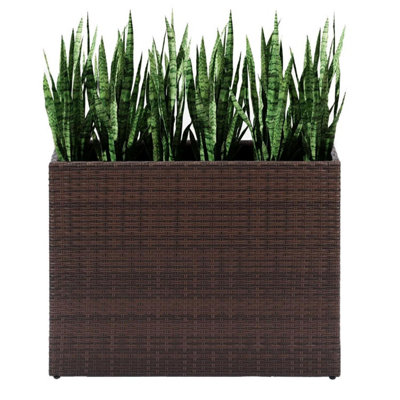 Taylor & Brown Tall Brown Rattan Wicker Planter With Removable LinerLarge Indoor/outdoor Garden Flower Pot61X81X28Cm from B&Q