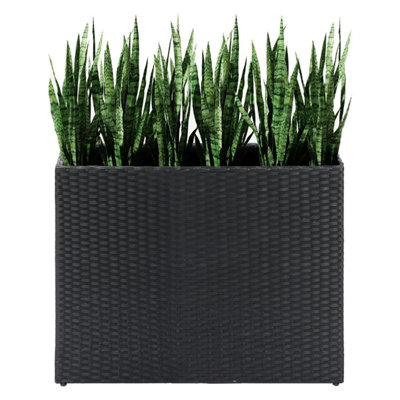 Taylor & Brown Tall Black Rattan Wicker Planter With Removable LinerLarge Indoor/outdoor Flower Pot61X81X28Cm from B&Q