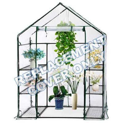 B&Q -  Clear Pvc Cover For Walkin Greenhouse143X73X195CmReplacement Spare For Plant/grow HousesCold Frames