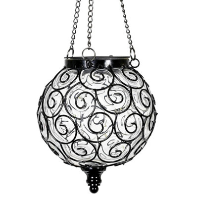 Taylor & Brown Solar Hanging Lantern With 12 LedsHandblown LookWeatherproof Outdoor Décor For GardenPatio & Pathways (White) from B&Q