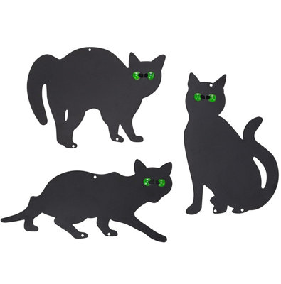 B&Q Metal Cat Scarers Pack Of 3 Humane Garden Pest Deterrents With Reflective Eyes For Birds, Rodents & Foxes