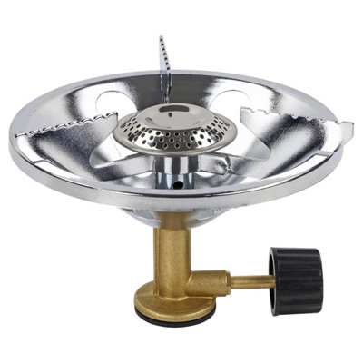 B&Q -  Portable Single Burner Camping StoveMini Gas StoveCompact Stainless Steel BurnerLightweight Camping Stove
