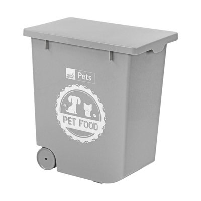 Taylor & Brown 20L Airtight Pet Food Storage ContainerGreyFlip Top LockFor DogCatBird Dry Food Dispenser Bin from B&Q