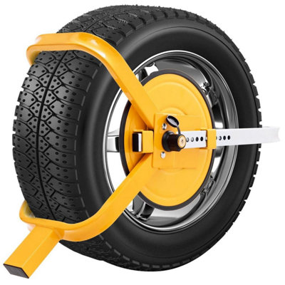 B&Q -  Heavy Duty Wheel Clamp Antitheft Lock For CarsCaravansTrailersMotorhomes1315 Inch WheelsYellow