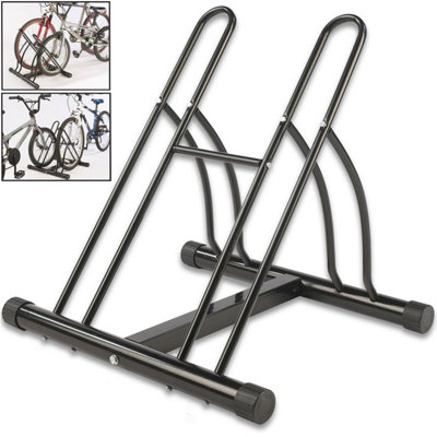 B&Q -  Double Twin Bike Stand Heavy Duty Reversible Rack For MountainKids Bikes Indoor/outdoor Storage