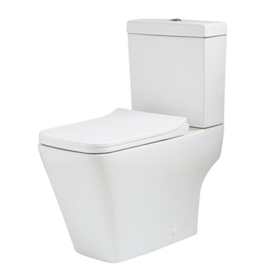 Homestylestore White Ceramic Close Coupled Toilet Pan Wc And Cistern With Soft Close Seat And White Flush Button from B&Q