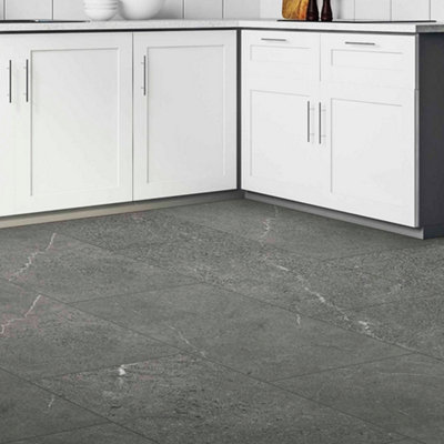 Homestylestore 615 X 315mm Athena Noir Composite Floor Tile Pack from B&Q