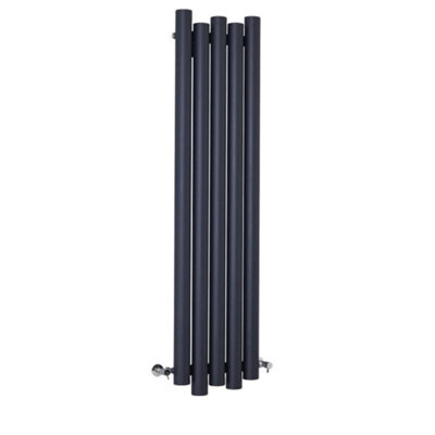 Homestylestore Anthracite Vertical Column Aluminium Designer Radiator 1600mm X 390mm from B&Q