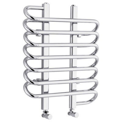 Homestylestore Chrome Curved Ladder Style Heated Towel Rail Radiator 610mm X 500mm from B&Q