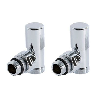 Homestylestore Chrome Angled Heated Towel Rail Radiator Valves With 15mm Copper Eurocone Adapter from B&Q