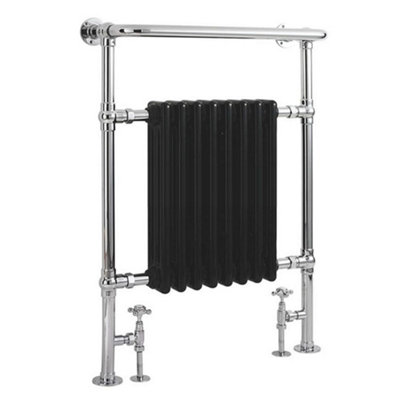 Homestylestore Chrome And Black Heated Towel Rail Radiator 960mm X 675mm from B&Q