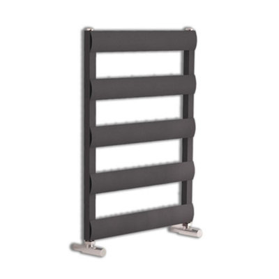 Homestylestore Anthracite Ladder Style Aluminium Heated Towel Rail Radiator 790mm X 500mm from B&Q