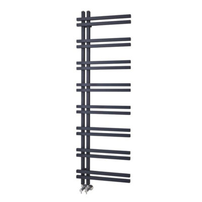 Homestylestore Anthracite Aluminium Heated Towel Rail Bathroom Radiator 1600mm X 500mm from B&Q