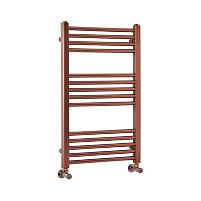 Homestylestore Brushed Copper Flat Ladder Steel Heated Towel Rail Radiator 800mm X 500mm from B&Q