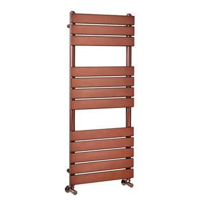 Homestylestore Brushed Copper Flat Panel Heated Towel Rail Radiator 1200mm X 500mm from B&Q