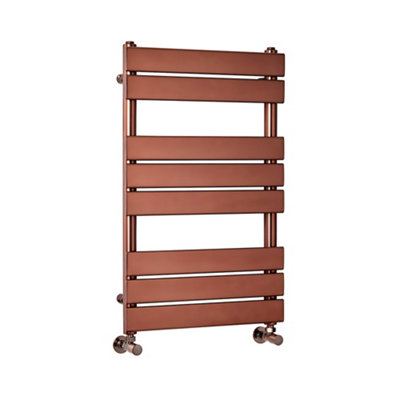 Homestylestore Brushed Copper Flat Panel Heated Towel Rail Radiator 800mm X 500mm from B&Q