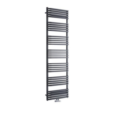 Homestylestore Anthracite D Bar Heated Towel Rail Radiator 1800mm X 500mm from B&Q