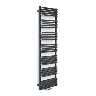 Homestylestore Black D Bar Heated Towel Rail Radiator 1800mm X 500mm from B&Q