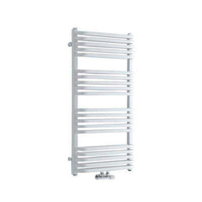 Homestylestore White D Bar Heated Towel Rail Radiator 1000mm X 500mm from B&Q
