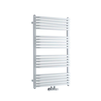 Homestylestore White D Bar Heated Towel Rail Radiator 1000mm X 600mm from B&Q