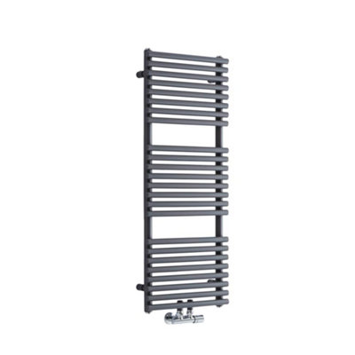 Homestylestore Anthracite Bar On Bar Heated Towel Rail Radiator 1065mm X 400mm from B&Q